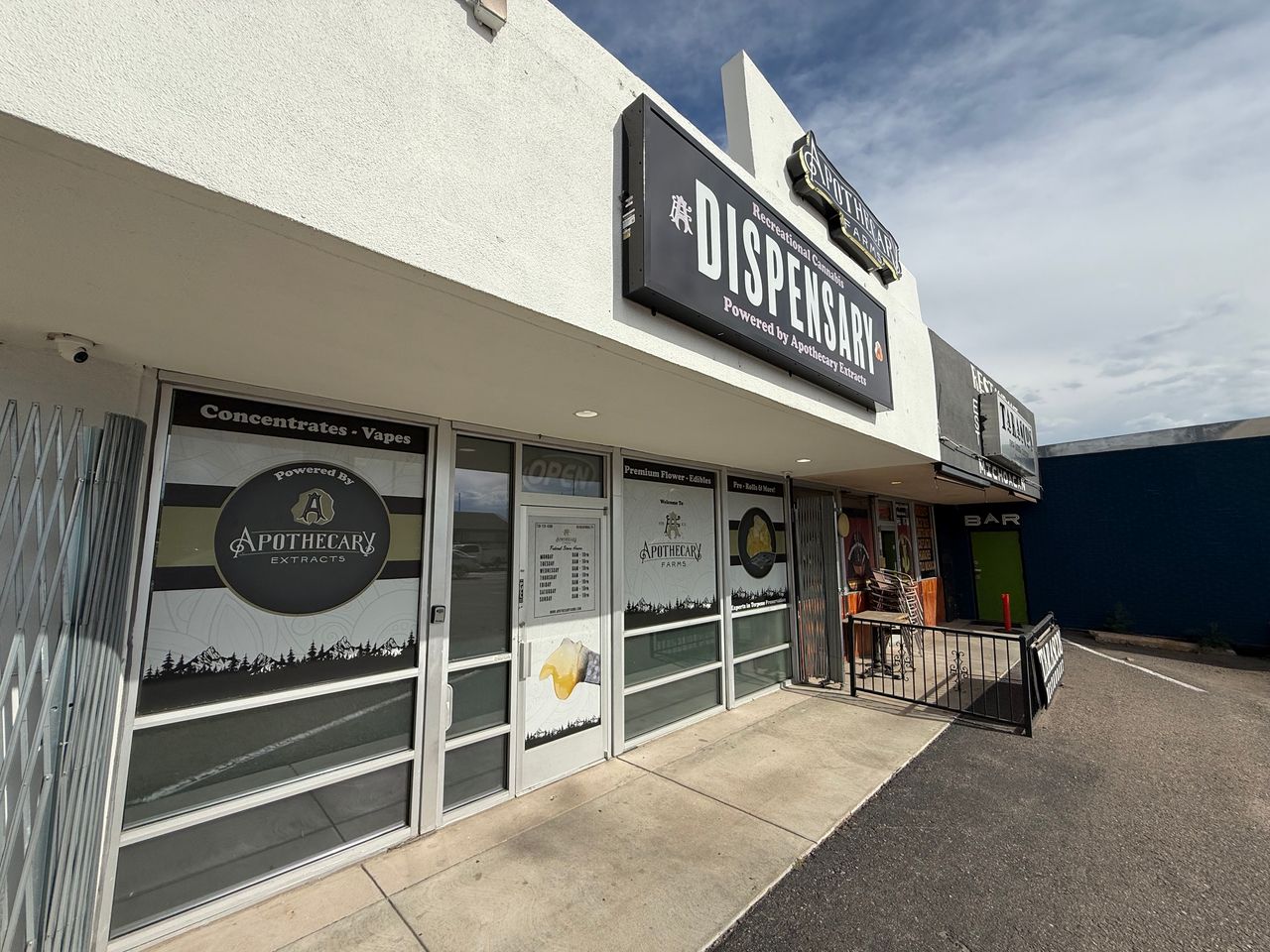 Apothecary Farms Federal Boulevard recreational cannabis dispensary storefront in Denver